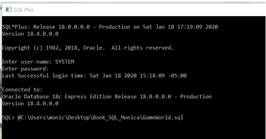 Running SQLPlus Oracle